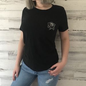 Cute black shirt with flower on side